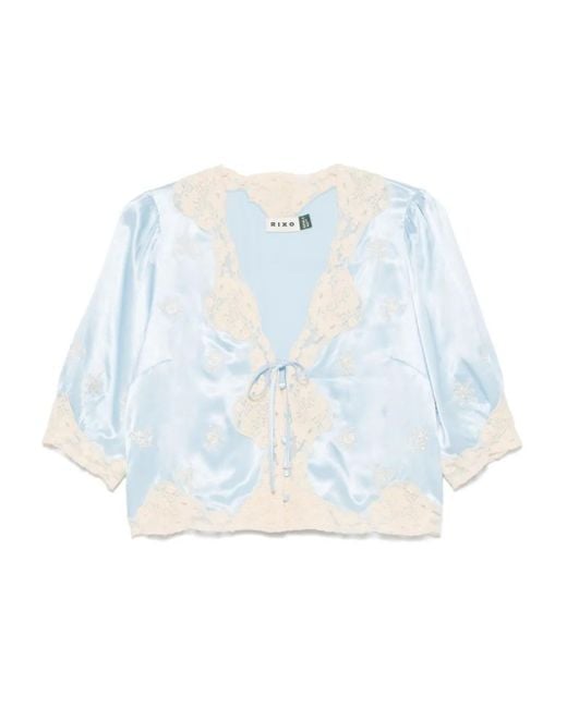 Rixo Blue Ursula Top