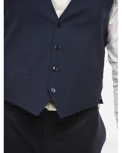 Corneliani Blue Four-Button Waistcoat for men