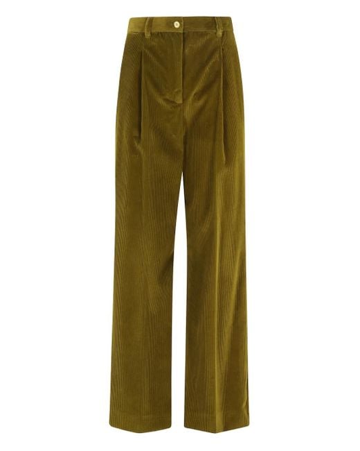 Pantalones de pana con pinzas Weekend by Maxmara de color Green