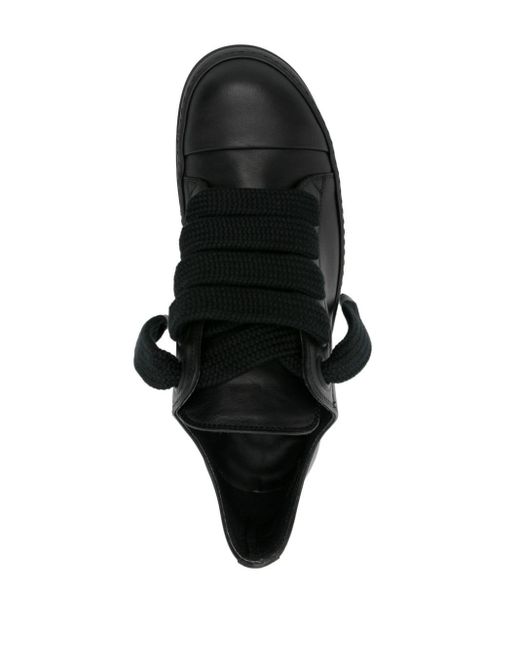 Rick Owens Black Low Leather Sneakers for men