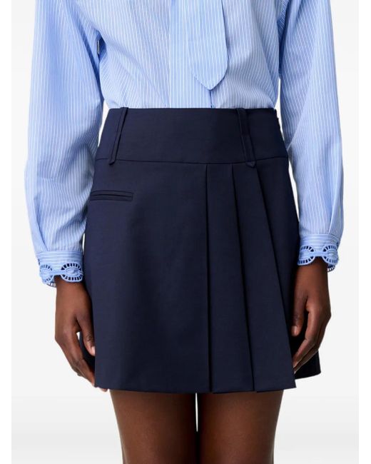 Claudie Pierlot Blue Short Wool Blend Skirt