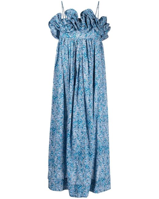 Nackiyé Cotton Milkpudding Maxi Dress in Blue - Lyst