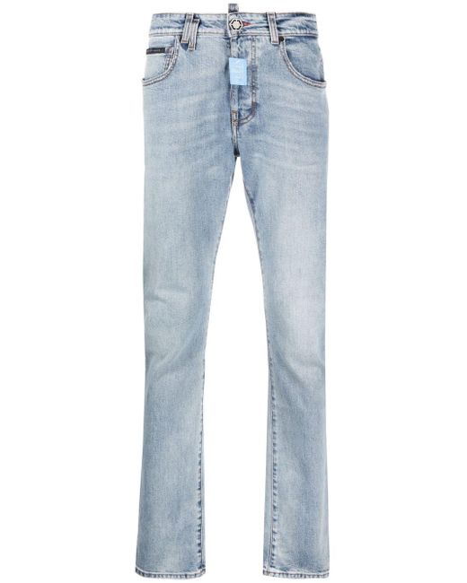 Philipp Plein Jeans Met Logoplakkaat in het Blauw voor heren | Lyst NL