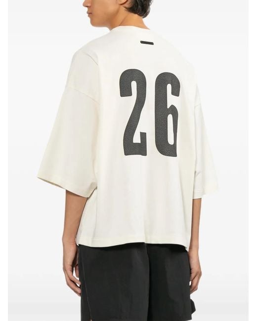 Essentials White Logo-Print T-Shirt for men