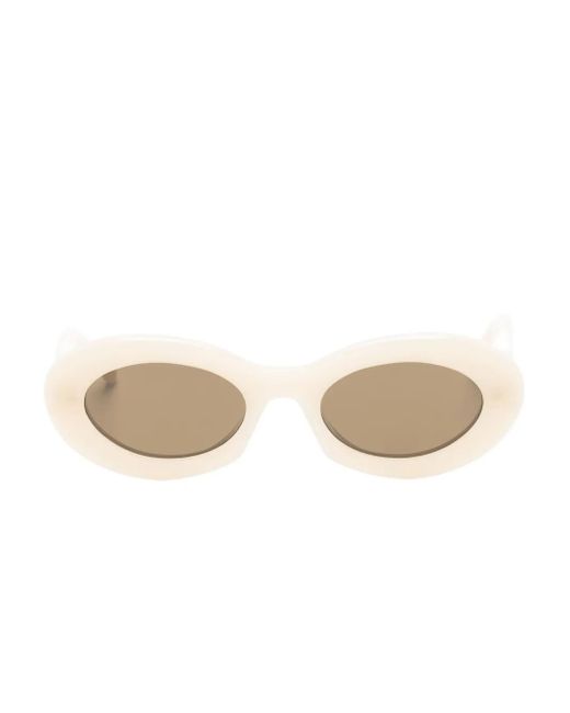 Saint Laurent Natural Lunettes De Soleil À Monture Ovale