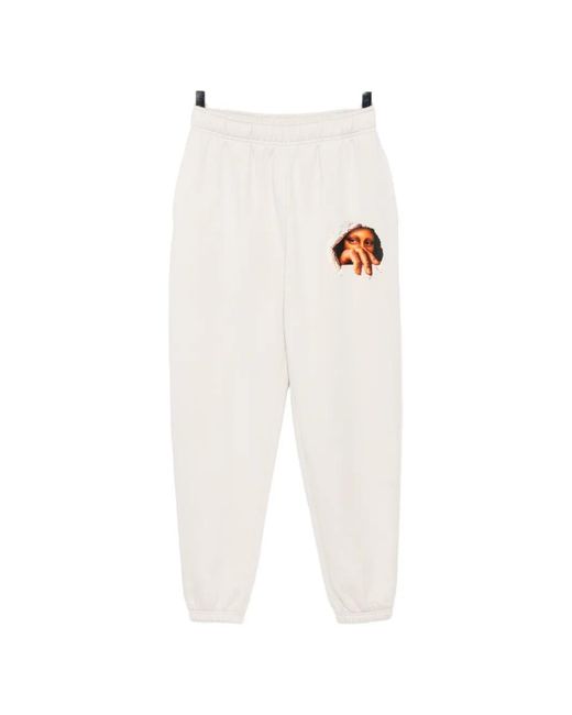 Melt White Graphic-Print Track Pants for men