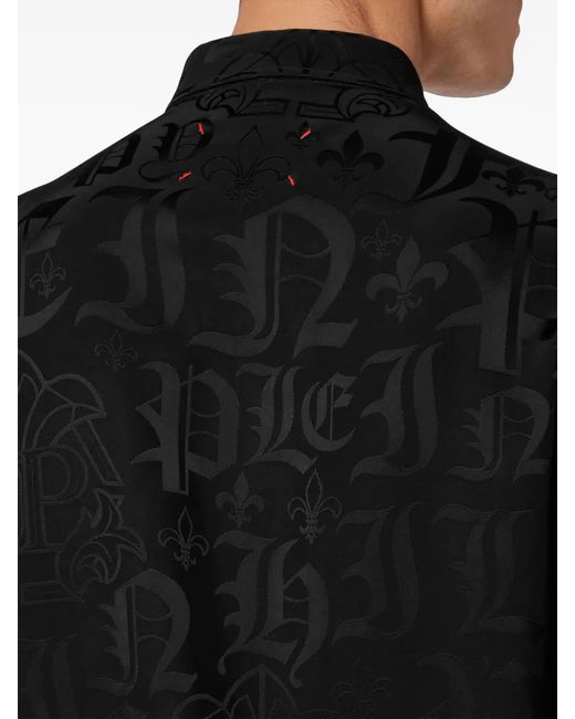 Philipp Plein Black Gothic Plein-Print Shirt for men