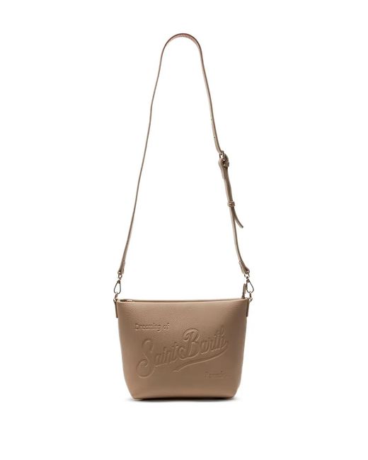 Mc2 Saint Barth Brown Aline Pebble-Leather Clutch Bag