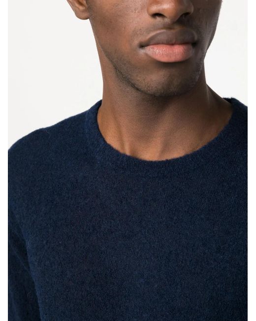 Ballantyne Blue Long-Sleeve Wool-Blend Jumper for men