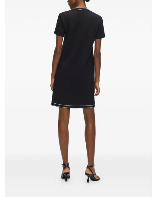 Karl Lagerfeld Black Piped T-Shirt Dress