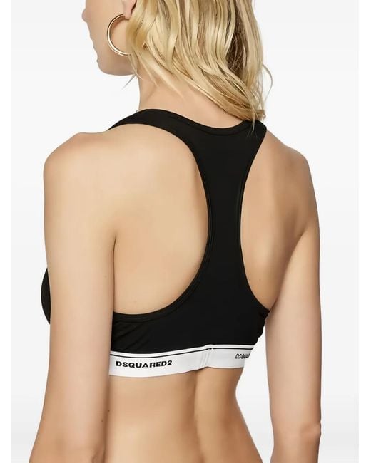DSquared² Black Logo Band Bra