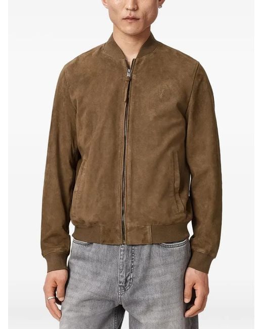 AllSaints Brown Morten Bomber Jacket for men