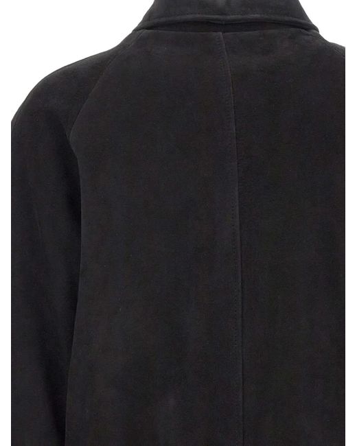 Volfagli Blue Pantheon Buccio Suede Bomber Jacket for men