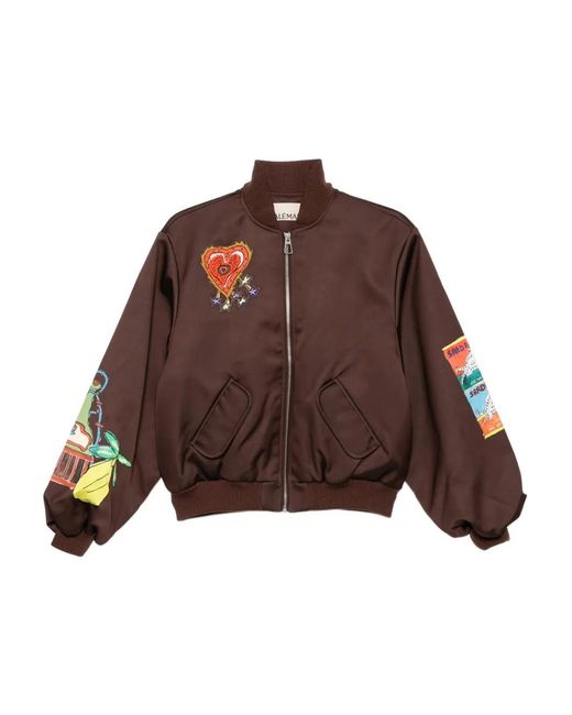 ALÉMAIS Brown Jacke mit grafischem Print