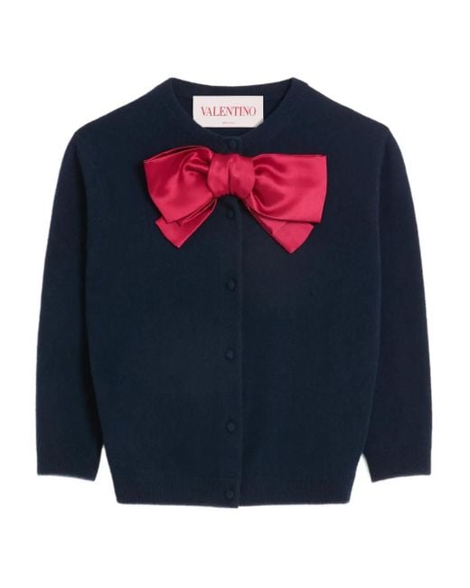 Valentino Garavani Blue Cardigan mit Schleifendetail