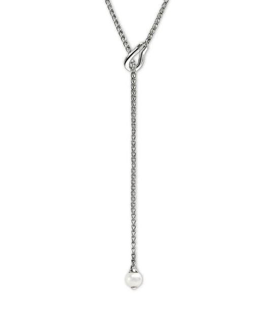 John Hardy White Sterling Surf Y Diamond And Pearl Necklace