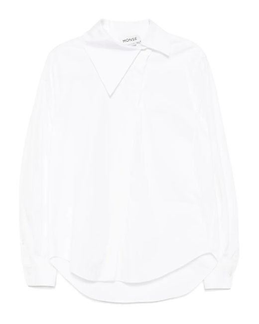 Monse White Asymmetrical Collar Shirt