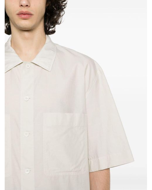 Camisa con cuello italiano Lemaire de hombre de color White