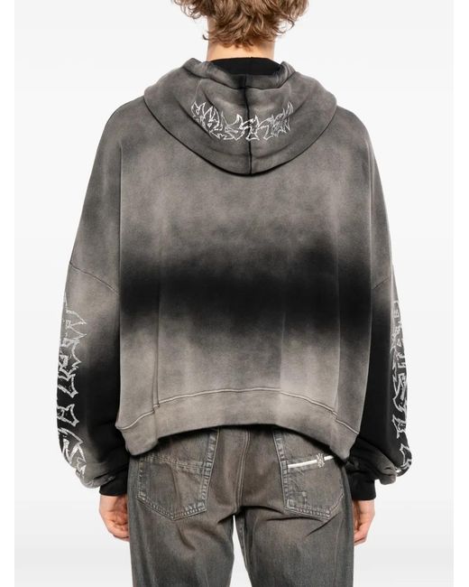 HELLSTAR Black Graphic Hooded Sweatshirt for men