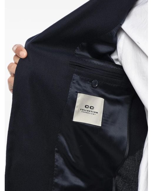 Corneliani Blue Single-Breasted Wool Blazer for men