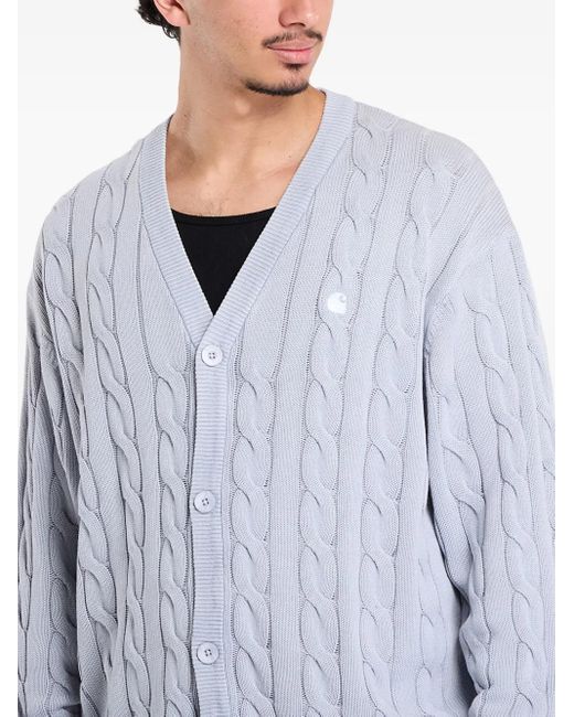 Carhartt Blue Cable-Knit Cardigan