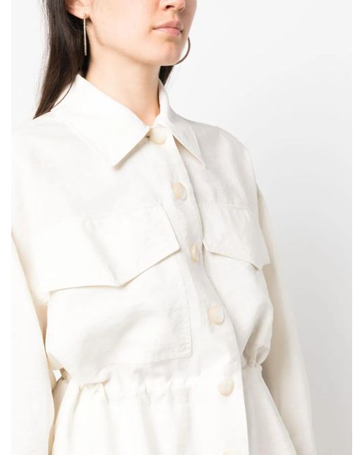 Joseph White Welbeck Drawstring Shirt Jacket
