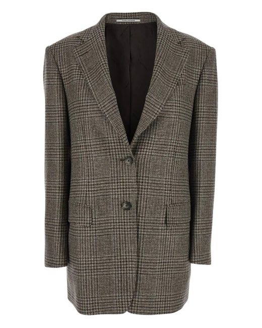 Tagliatore Gray Cecily Checked Single-Breasted Blazer