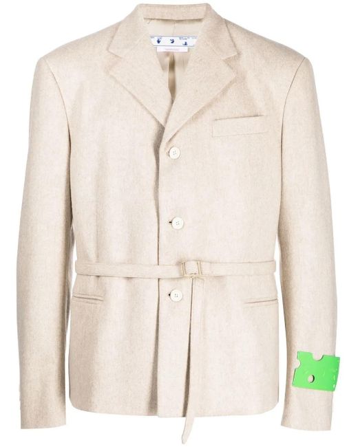 Off-White c/o Virgil Abloh Natural Buckle-Fastened Single-Breasted Blazer for men