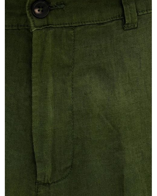 Benetton Green Pressed-Crease Chino Trousers for men
