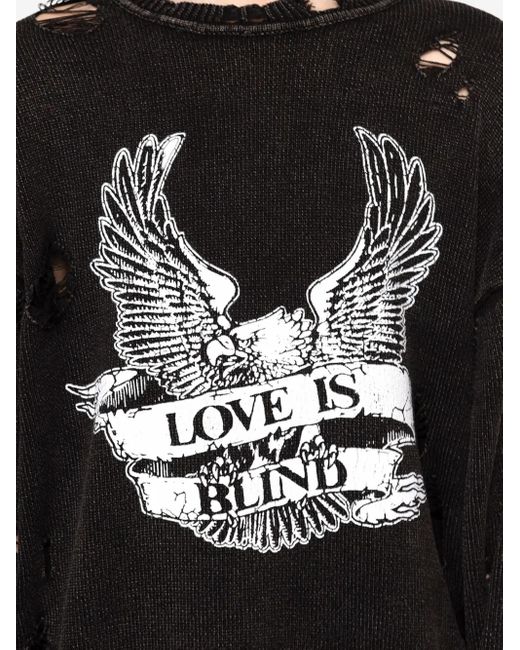 KAMIYA Distressed-Sweatshirt Mit Adler-Print in Black für Herren
