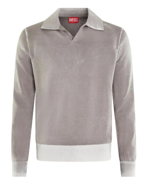 DIESEL K-Lorenzo Trui Met Geribbelde Afwerking En Polokraag in het Gray voor heren