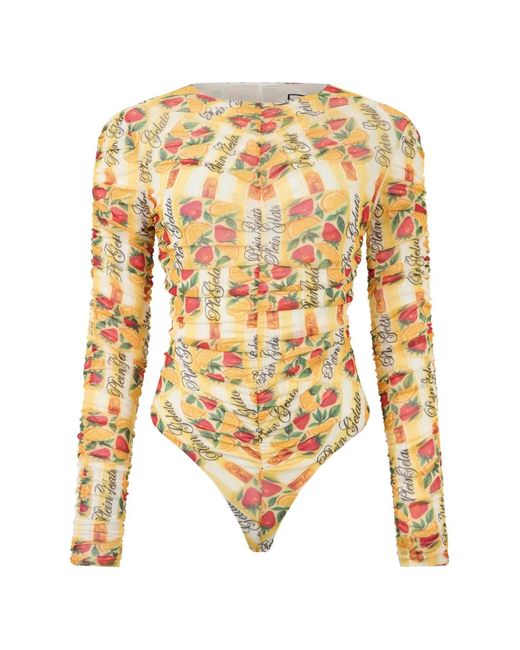 Philipp Plein White Long-Sleeve Gelato Bodysuit