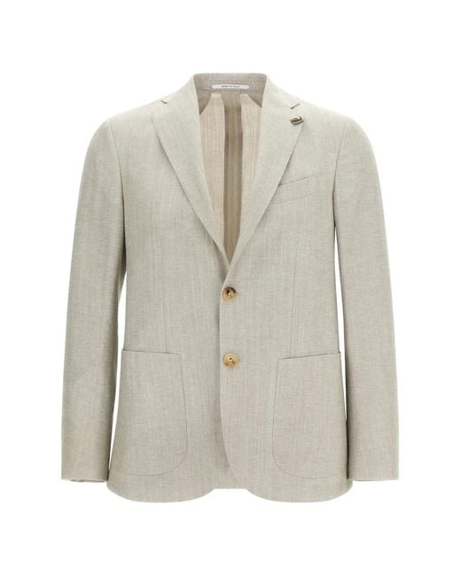 Pal Zileri White Brera Single-Breasted Blazer for men