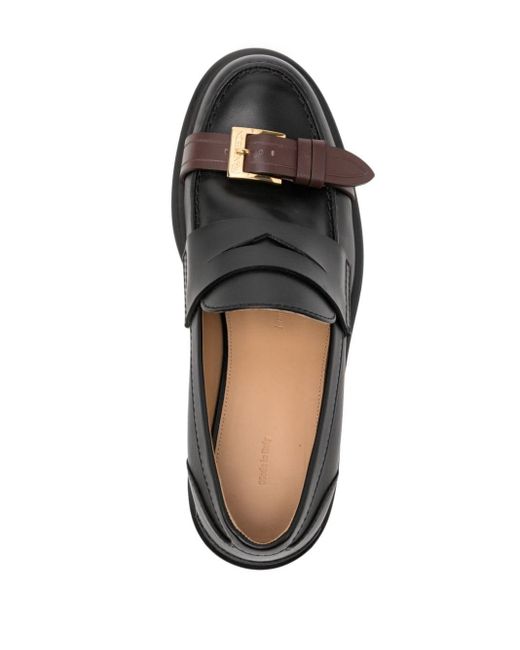 J.W. Anderson Black Animated Buckle-detail Leather Loafers