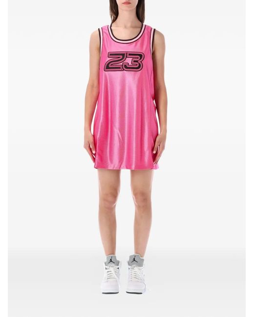 Nike Pink Logo-Print Jersey Mini Dress