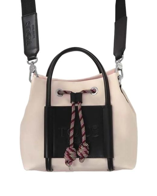 Tous Black Drawstring Tote Bag