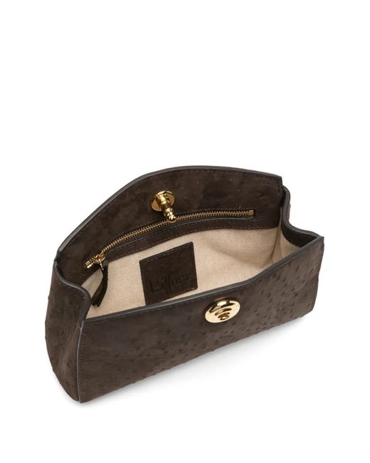 Liffner Brown Pushlock Clutch