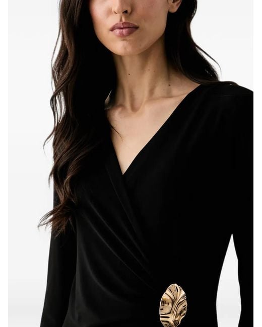Joseph Ribkoff Black Wrap-Front Jumpsuit