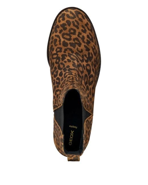 Geox Brown Leopard-Pattern Boots
