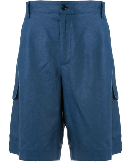Dolce & Gabbana Blue Linen Bermuda Shorts for men
