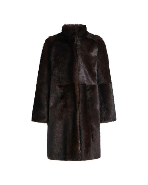 Nour Hammour Black Blaise Faux-Fur Coat