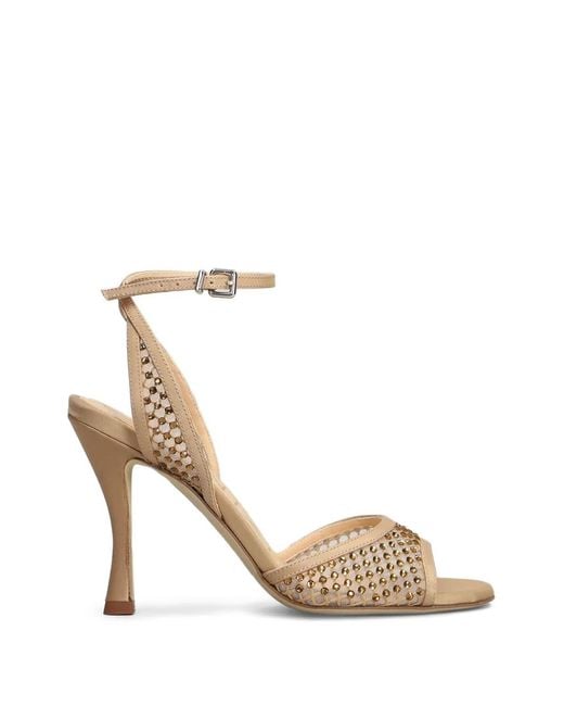 Chantal Metallic Crystal-Embellished Mesh-Panel Sandals
