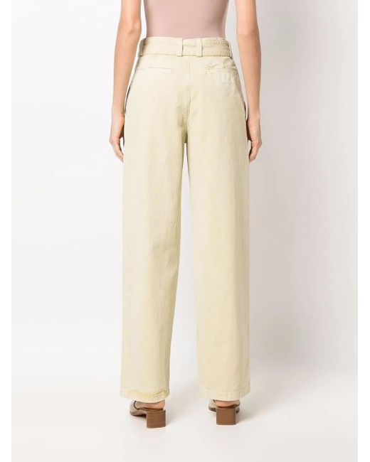 Jil Sander Natural Pleat-Detail Straight-Leg Trousers