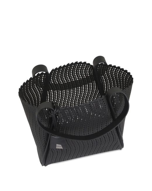 Akris Black Sac Cabas Alex Médium À Découpes Au Laser