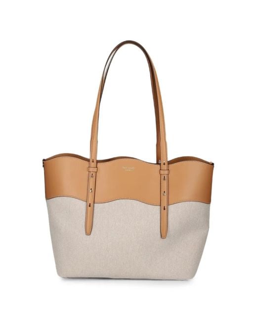 Kate Spade White Leather-Panel Shoulder Bag
