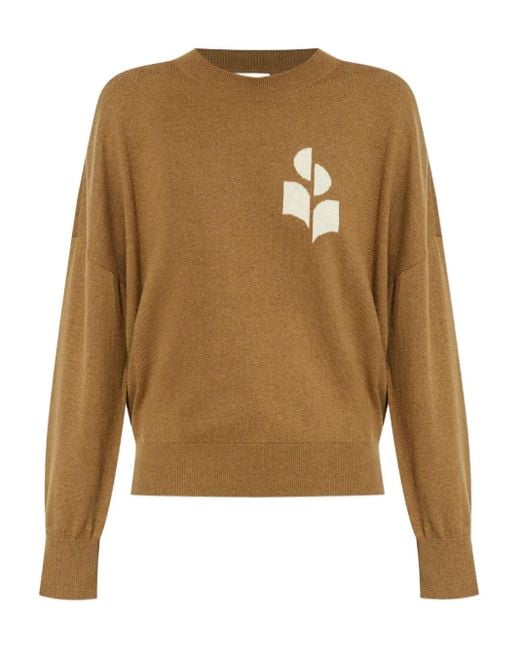Isabel Marant Natural Marisans Logo-Detail Round-Neck Sweater