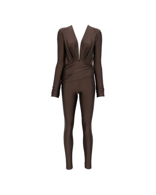 ANDAMANE Brown Zelda V-Neck Jumpsuit