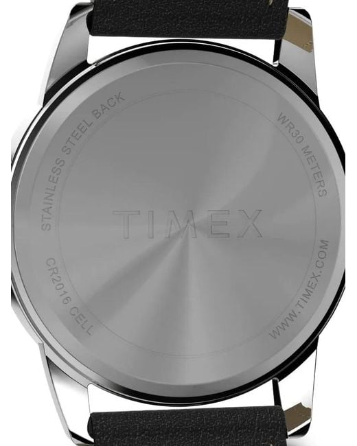 Timex Gray Easy Reader Round-Face Leather-Strap 35Mmwatch for men