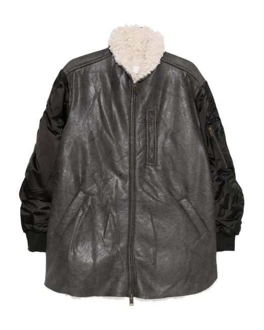 Isabel Marant Gray Metallic-Effect Bomber Jacket