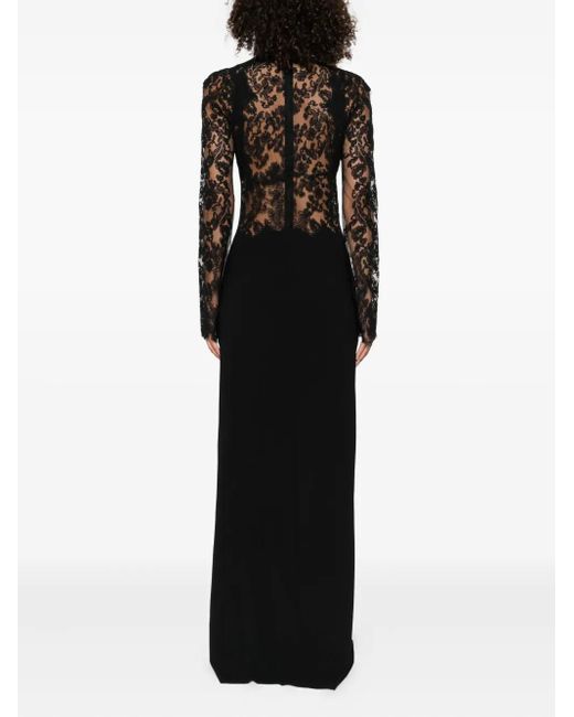 Ermanno Scervino Black Lace-Paneled Maxi Dress